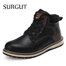 Casual Leather Boots High Quality Warm Men Shoes Fashion Male Shoes Winter Ankle - £64.89 GBP