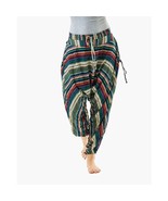 Buddha Stripe Savannah Harem Pants JUNIOR Size Green Stripes - £19.60 GBP