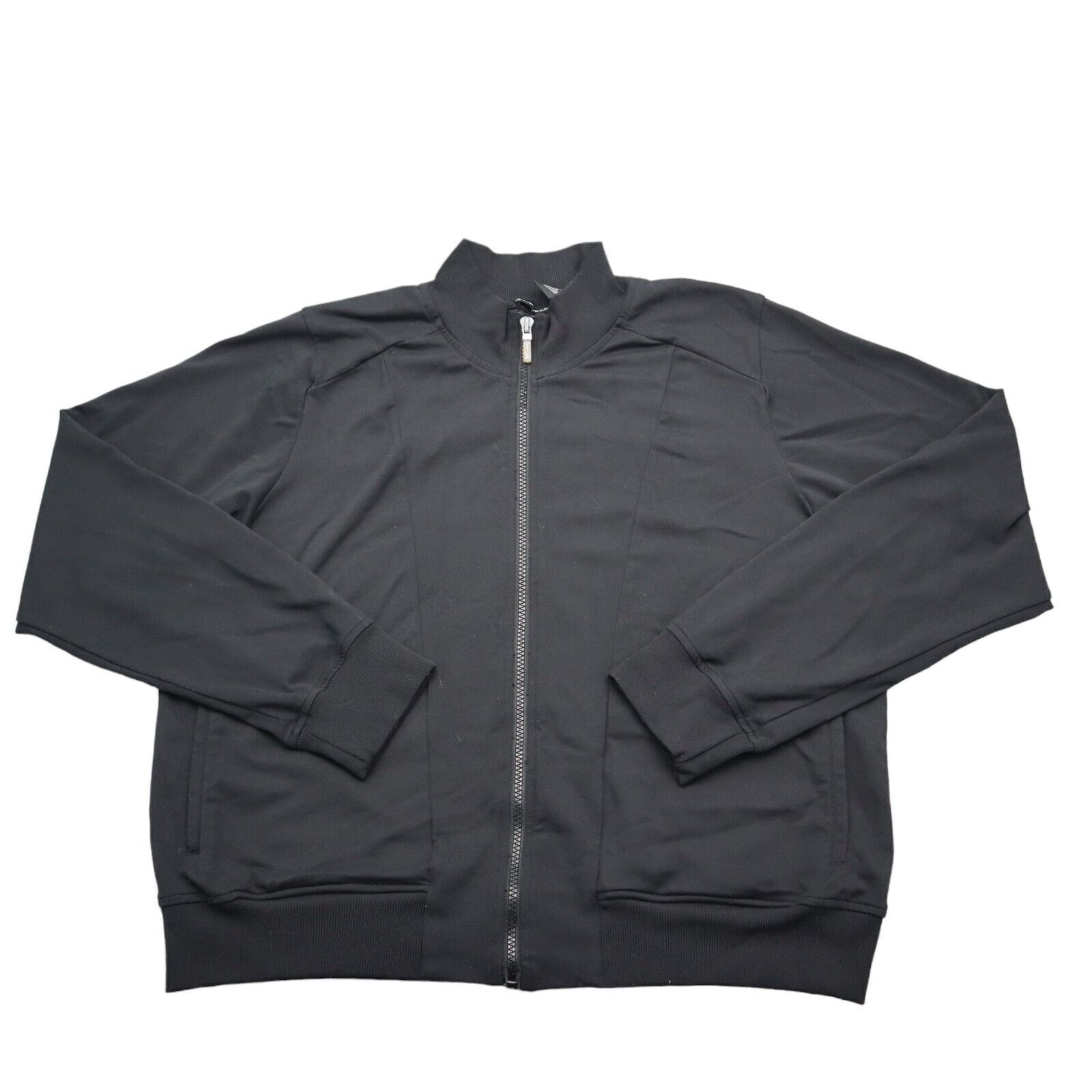 Champion Jacket Womens XL Black Long Sleeve Mock Neck Full Zip Pocket St... - $25.62