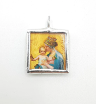 Teal and Gold Madonna and Christ Child Medal - £14.03 GBP+