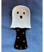 Happy Halloween Hauntings GHOST Shaped Ceramic Kitchen Spoon Rest  9” New - £14.37 GBP