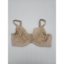 Bali Underwired Lightly Lined Bra 34D Womens Tan Lace Overlay Adjustable Strap - £12.43 GBP