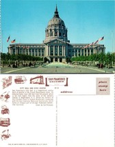 One(1) California San Francisco City Hall &amp; Civic Center VTG Postcard ~ Fountain - £7.55 GBP