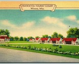Hiawatha Tourist Court Motel Winona Mississippi MS UNP Linen Postcard J9 - $5.31