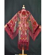 Deep Burgundy Vintage Velvet Lacey Gypsy Cape Bohemian Gypsy Stevie Nick... - $315.59 CAD