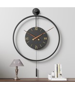 30.7×20 Inch Modern Wall Clock, Silent Pendulum, 3D Roman Numerals, Blac... - $1,573.88 MXN