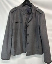Gap Sharp Wool Blend Military Jacket Gray Pockets L *See Note/ Measurements - $44.52