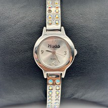 Mudd Silver Tone Crystals Women’s Quartz Watch Working New Battery - $210.58 MXN