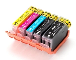 Compatible with Canon Combo Pack-5 (PGI 5BK+CLI-8 Black-Cyan-Magenta-Yellow) - W - $43.20