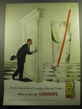 1957 Gordon's Gin Ad - On the threshold of a perfect Gin and Tonic - $18.49