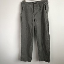 All Saints Chino Pants Men 32 Gray Twill Toluca  Button Fly Pockets Hipster Flaw - £13.43 GBP