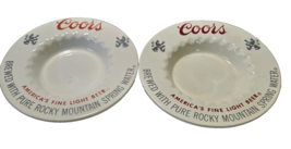 Lot of 2 Vintage Coors Beer 5 3/4" White Ashtrays - $9.46