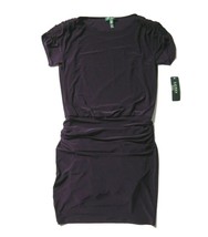 NWT LAUREN Ralph Lauren Blouson in Raisin Purple Ruched Jersey Dress 10 - $42.00