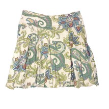 IZOD Y2K Women&#39;s 8 Jacobian Paisley 100% Rayon Twill Pleated Short Tenni... - $21.29