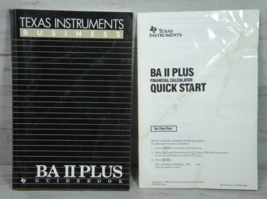 Texas Instruments TI BA II Plus Financial Calculator Guidebook Manual+QuickStart - £3.25 GBP