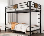 Bunk Bed Twin Over Twin Size With Ladder And Full-Length Guardrail, Meta... - $313.99