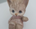 Vintage 1985 Kitty Cat Pink Sweater Porcelain Lounging Kitten Cute Fun F... - $19.69