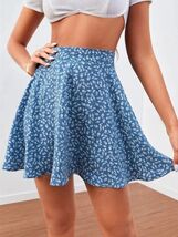 Summer Women short Skirt floral print pleated skirt fit middle waist Wom... - $12.45+