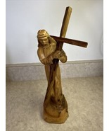 Statue Hand Made Jesus Carrying Cross Jerusalem Olive Wood in  Holy Land  - €89,31 EUR