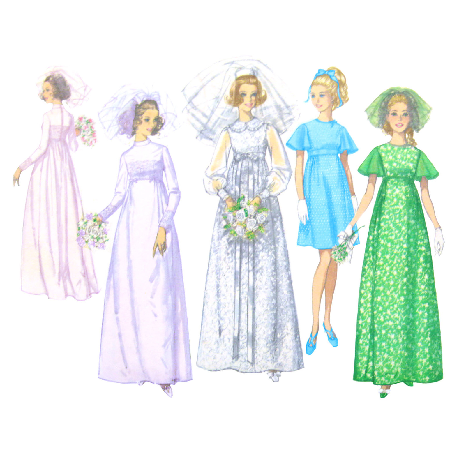 60s Vintage Simplicity Sewing Pattern 8144 Misses Wedding Bridesmaid Dress 12 - $8.95