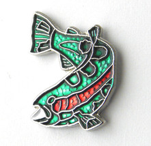 Fish Wildlife Trout Tail Up Green Spotted Lapel Pin Badge 1 Inch - £4.28 GBP