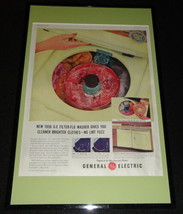 1956 General Electric Filter Flo Washer Framed ORIGINAL Advertising Disp... - £46.45 GBP