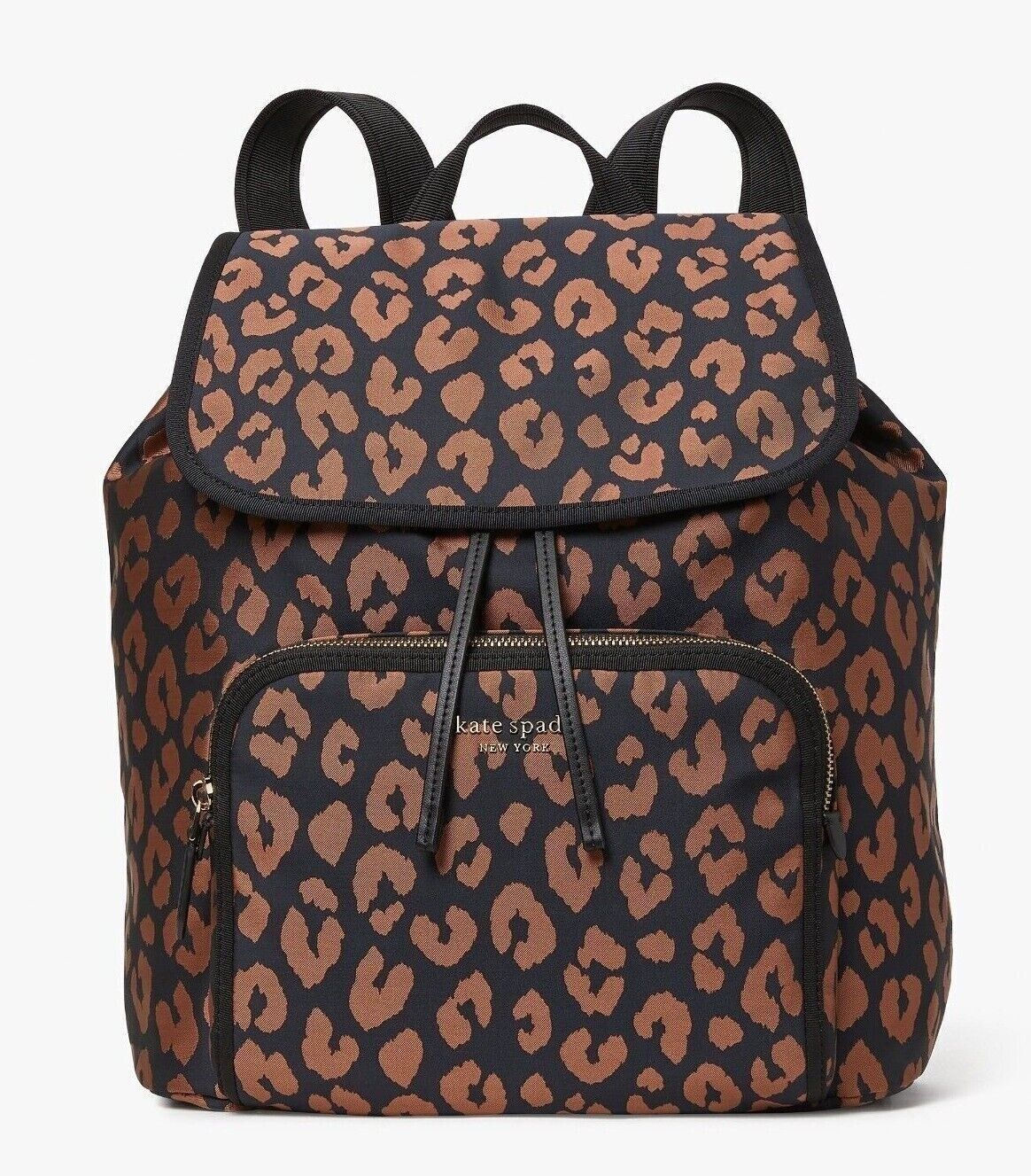 Primary image for NWB Kate Spade Sam Leopard Nylon Medium Backpack K4463 Cheetah $198 Dust Bag FS