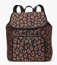 NWB Kate Spade Sam Leopard Nylon Medium Backpack K4463 Cheetah $198 Dust... - £131.78 GBP