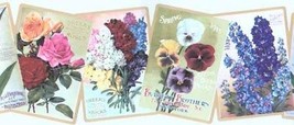 Spring Flower Ads Pattern Cut Floral Advertisement WallPaper Border Waverly - £12.87 GBP