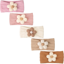 5 Pcs Baby Flower Headbands Baby Girls Nylon Headbands Soft  Hair Access... - $11.88