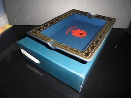 Gold and Blue Ceramic Cigar Ashtray Measures 9" L x 6.75" W NIB image 8