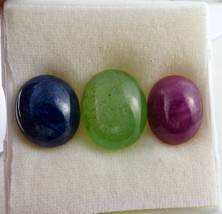 20 Mm Big 90 Cts Natural Rubies Emerald Blue Sapphire Cabochon Oval Gemstone - £1,315.24 GBP