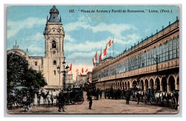 Plaza de Armas y Portál de Botoneros Street View Lima Peru UNP DB Postcard V23 - $10.84