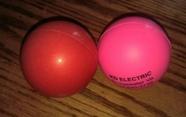 Pair of Squishy Stress Balls Advertising Red Pink KD Electric Hand Exercise - £6.26 GBP