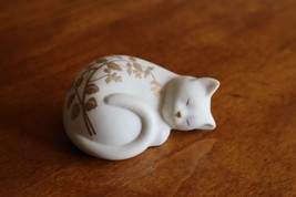 Lenox Serenity Cat  Everyday Wishes Sleeping Kitten Figurine 3 Inch White Gold - £11.42 GBP