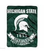 Michigan State Spartans NCAA Blanket 60 x 80&quot; Raschel Rebel Design - £30.75 GBP