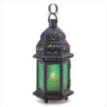 2 -  Green Glass Moroccan Lantern - £26.57 GBP