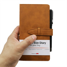 Pocket Size Leather Writing Notepad with Pen 200 Pages Portable Journal ... - £11.24 GBP