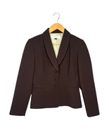 Tahari Blazer Womens 6 Petite Brown 3 Button Career Workwear Classic Des... - $33.65