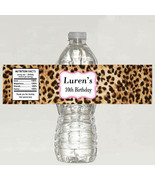   cheetah / leopard Birthday water bottle label -  Digital File - £3.13 GBP
