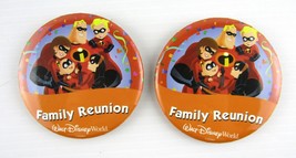 Set of 2 Disney World Button WDW The Incredibles Family Reunion Button 3 In - £6.88 GBP