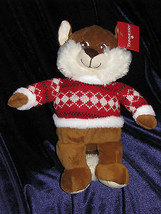 DANDEE DAN DEE STUFFED PLUSH WINTER HOLIDAY XMAS FOX FAIR ISLE SWEATER R... - £21.89 GBP