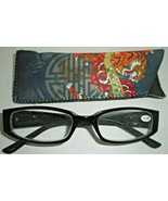AXIOM INTL Reading Glasses Black w Tiger &amp; Rose &quot;TRUTH&quot; Readers Case +1.... - £6.27 GBP