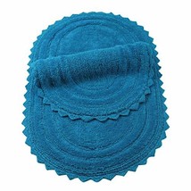 TreeWool, (Pack of 2) Bath Rugs with Crochet Border in Plush Cotton, Rev... - £19.77 GBP