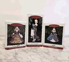 Vintage Lot 3 Holiday Barbie Hallmark Keepsake Christmas Ornaments Box 1995 1996 - £14.94 GBP