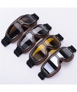 Windproof Retro Motorcycle Glasses Folding Leather Sunglasses Helmet Shades - £11.85 GBP