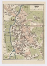 1924 Original Vintage City Map Of Cambridge / University Cambridgeshire England - £23.53 GBP