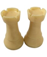 White Chess Rooks Staunton Felt Bottom Plastic Replacement Pieces Castles - $24.37 CAD