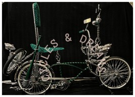 20&quot; CUSTOM LOWRIDER BIKE, FULL TWISTED CAGE, ILLUSION GREEN FRAME COLOR ... - $7,425.00