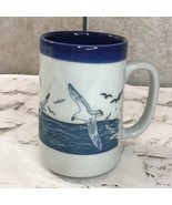 Vintage Ceramic Coffee Mug 5” Tall Embossed Seagulls Nautical Beach Them... - £15.59 GBP
